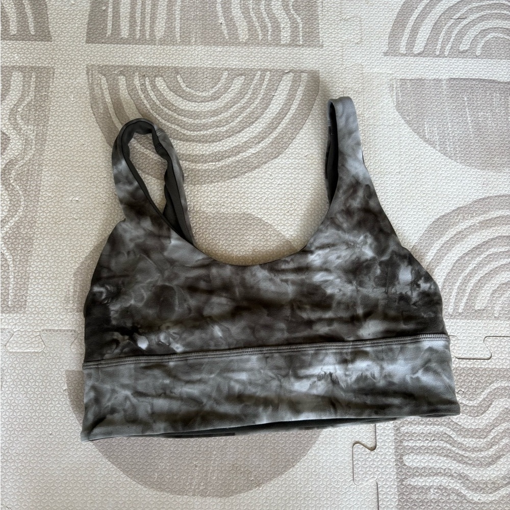 lululemon athletica align sports bra reversible  grey green size 8